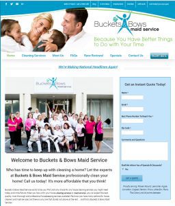Buckets and Bows Maid Service | Lewisville Website Design